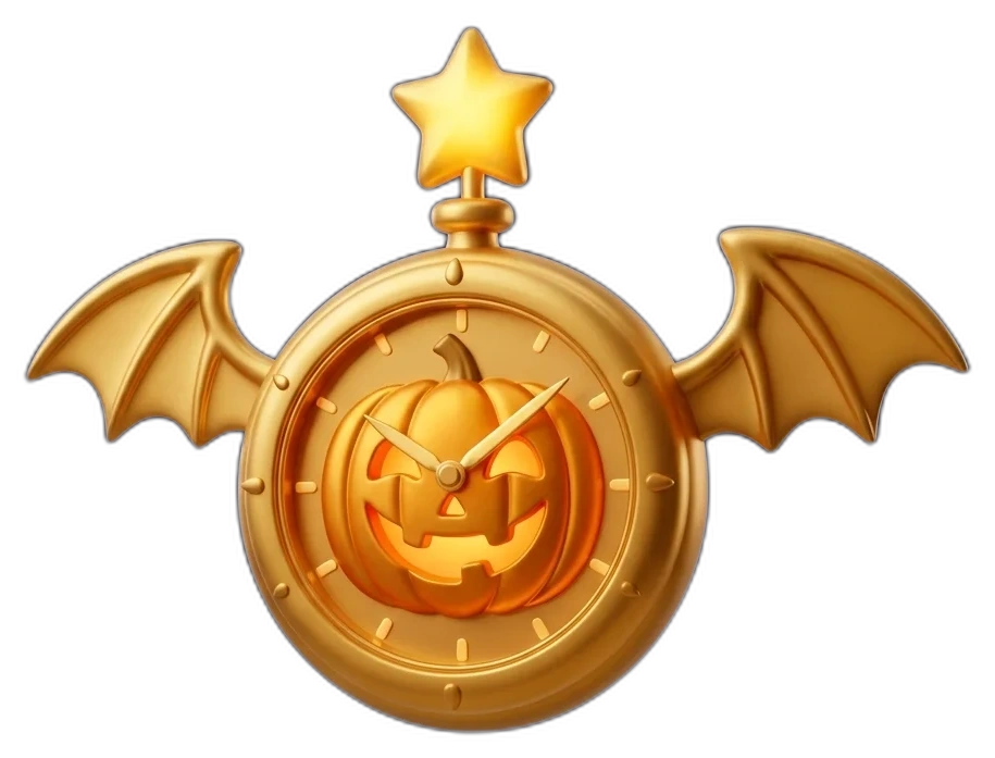 Reloj murciélago dorado 3D cuenta regresiva Dulce Halloween