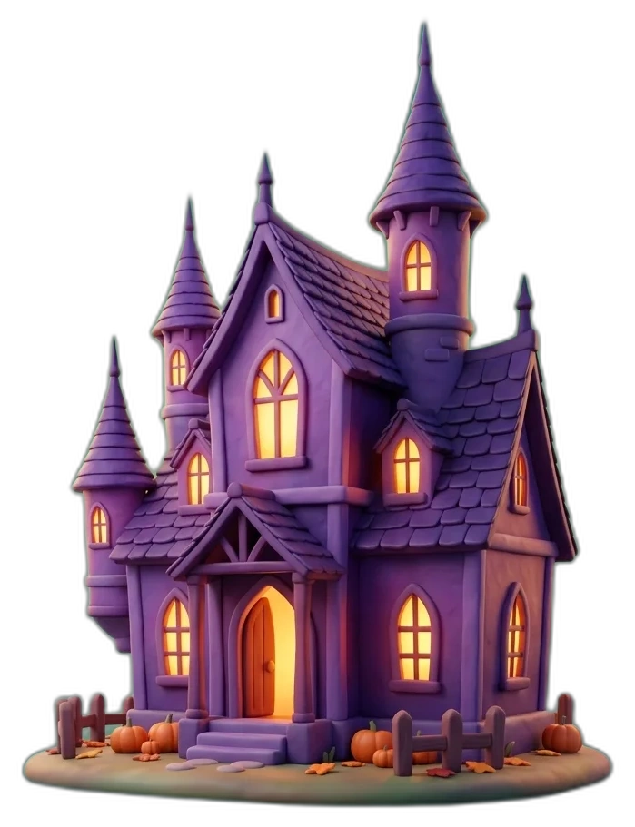Mansión morada 3D Mi Halloween Dulce Halloween